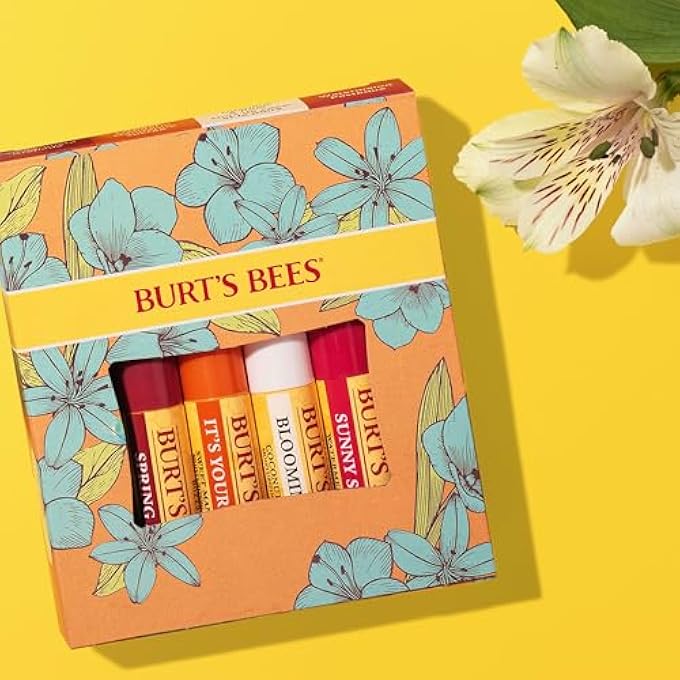 Burt's Bees LIP BALM GIFT SET, POMEGRANATE, COCONUT & PEAR, WATERMELON, SWEET MANDARIN, JUST PICKED, 4X4.25G - Image 3